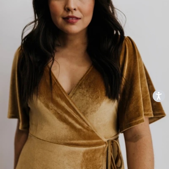 NWT Baltic Born Meghan Gold Velvet Wrap Maxi Dress - Picture 4 of 11